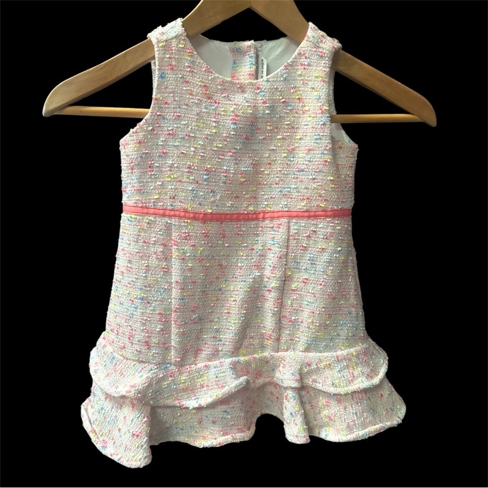 Janie and Jack Pink Tweed Boucle Ruffle Dress 18-24 Months